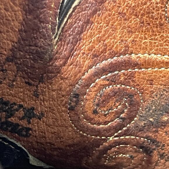 Laredo‎ Cowboy Boots Women 6.5 M Brown Leather Vamp Faux Shaft Western Style - Picture 11 of 11